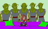 1girl 5boys android_21 artist:unknown colored dragon_ball dragon_ball_fighterz dragon_ball_z dragonball meme parody piccolo piper_perri // 2000x1200 // 589KB