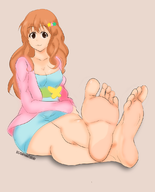 artist:seishin_ashi barefoot cleavage colored feet idolm@ster kirari_moroboshi legs soles // 900x1114 // 576KB