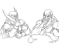 alcohol crossover drinking gouken jinpachi sake street_fighter tekken // 800x647 // 221KB