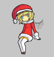 aigis artist:triggerdex christmas colored persona_(series) persona_3 santa_hat santa_outfit shin_megami_tensei winter // 1474x1557 // 445KB