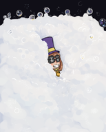 1girl a_hat_in_time brown_hair colored hat hat_kid parody shades sunglasses // 736x919 // 361KB