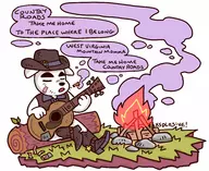animal_crossing campfire cowboy guitar k.k._slider parody singing text xp // 3111x2550 // 704KB