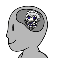 1boy 1girl animated animated_gif anon artist:bonitanon brain dancing fumo gif sakuya_izayoi touhou // 560x560 // 35KB