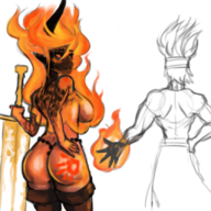 ass blush colored dat_ass fire inferno_king_onyx odin_sphere onyx slap_mark vulcan // 832x830 // 894KB