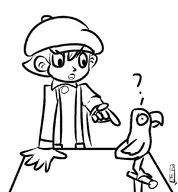 artist:nickmaycry luke_triton parody parrot professor_layton // 1013x1092 // 269KB