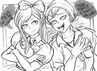 1boy 1girl danganronpa danganronpa_2 kazuichi_soda lineart sonia_nevermind // 1270x931 // 957KB