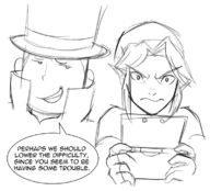 3ds artist:righteoustea crossover dialogue hershel_layton link professor_layton text video_games // 750x678 // 242KB