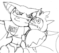 artist:tryfag chespin gligar nametag pokemon text // 724x646 // 64KB