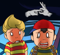 crazy_hand crossover earthbound final_destination lucas master_hand mother_(series) mother_3 ness super_smash_bros // 529x485 // 337KB