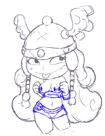 1girl artist:r0cketjumper barbara nipples piercings rayman_(series) rayman_legends undressing // 797x1028 // 377KB