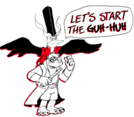 1boy 1girl banjo banjo-kazooie crossover fusion joker kazooie mask persona persona_(series) persona_5 shin_megami_tensei speech_bubble text // 2740x2396 // 1.1MB