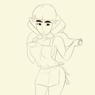 1girl apron artist:iggy_bomb lineart peatrice skyward_sword the_legend_of_zelda // 2000x2000 // 372KB