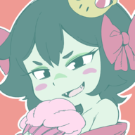 1girl artist:orange_peel blush bow colored crown fan ghost ghost_girl green_hair lady_bow paper_mario personification super_crown super_mario // 1000x1000 // 273KB