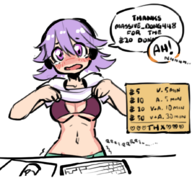 artist:borvar blush bra chaos;child chaoschild cleavage colored flashing hana_kazuki text // 886x821 // 394KB