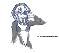 1girl abyssal colored hood kantai_collection peace_sign re-class sharp_teeth short_hair text // 1349x1198 // 473KB