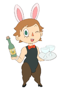 animal_crossing artist:harrace bulge bunny_suit champagne colored crossdressing villager waiter wink // 766x1129 // 159KB
