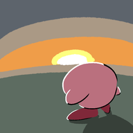 1boy artist:waitingforgames kirby kirby_(series) sunset // 500x500 // 27KB