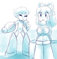 1boy 1girl artist:aipiepo ice_cream mega_man mega_man_(series) roll tagme // 630x650 // 335KB