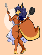 1girl apron ass carmelita_fox colored from_behind furry looking_back naked_apron sly_cooper_(series) // 1000x1301 // 358KB