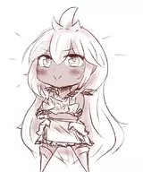 1girl artist:pailolidrawfag dark_skin granblue_fantasy long_hair monochrome sketch zooey // 703x841 // 145KB