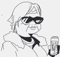 1girl boomer can drink meme monster_energy older parody resident_evil resident_evil_2 shades sherry_birkin short_hair sunglasses // 560x533 // 97KB