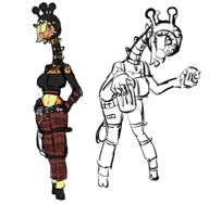 1girl anthro artist:lecanoscoptical beverage breasts can crotch_view drawing farigiraf furry looking_at_viewer monster_can pants pokemon punk punk_girl sketch // 1956x1911 // 1.0MB