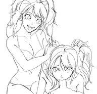 2girls artist:sunbeam fellatio persona persona_4 rise_kujikawa shadow_rise // 869x841 // 234KB