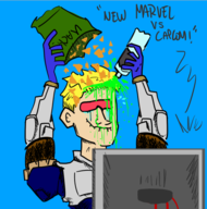 artist:skai captain_commando colored doritos marvel_vs_capcom mountain_dew parody tears text thedisablebore // 507x513 // 128KB