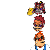 3boys artist:jxci donkey_kong_(series) lanky_kong simple_background tagme // 1280x1280 // 388KB