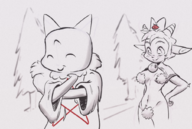 1boy 1girl artist:unknown cult_of_the_lamb red_crown the_lamb the_one_who_waits // 1019x686 // 785KB