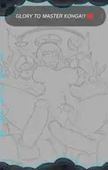 1girl 2boys breasts breath_of_the_wild cum gangbang group_sex mask nipples nude paya peace_sign penis sex text the_legend_of_zelda wip // 1900x3000 // 881KB