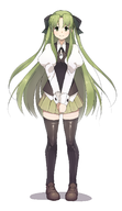 fia green_eyes green_hair long_hair ribbion riviera riviera_the_promised_land school_girl skirt thigh_highs // 1000x1737 // 489KB