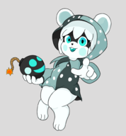 1girl artist:unknown bomb bottomless dress holding_object looking_at_viewer pointing pointing_at_camera shiro tagme // 1800x1941 // 567KB