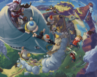 ape_escape ape_escape_2 ape_escape_3 artist:glv-da artist:jimmy colored crossover gun kei rocket specter spike yumi // 1275x1000 // 1.5MB