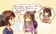 ace_attorney artist:crabbu colored crossover dialogue loli maya_fey phoenix_wright reimu_hakurei rule_63 text thought_bubble touhou // 825x505 // 772KB