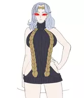 cara_cromwell cara_the_bloodlord carla_cromwell glowing_eyes huge_breasts red_eyes virgin_killer_sweater // 812x945 // 204KB