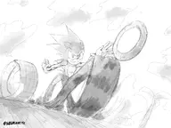 1boy artist:szeroartist monochrome ring running sketch sonic_(series) sonic_the_hedgehog // 2224x1668 // 795KB