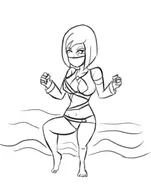 1girl cleavage cosplay frida_mofette mileena mortal_kombat sitting sketch wakfu // 768x976 // 120KB