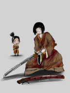 2boys blush chibi katana kuro parody sekiro sekiro_shadows_die_twice sword // 1215x1620 // 988KB