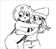 1boy 1girl areola areola_slip artist:2x bikini blush boner embarrassed horns lammy_lamb painted_nails parappa parappa_the_rapper pubic_hair short_hair sling_bikini smile sweat um_jammer_lammy watch // 685x600 // 23KB