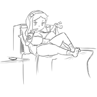 bra cleavage huge_breasts not_vidya panties video_games vivian_james // 1000x1000 // 162KB