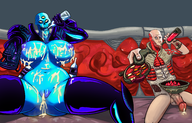 1boy 1girl anus artist:scorndude couch cum dark_samus drink drinking duo huge_breasts man_watching_tv_(meme) metroid_prime nipples nude parody penis pussy remote scorn scorn_guy // 2673x1706 // 3.6MB