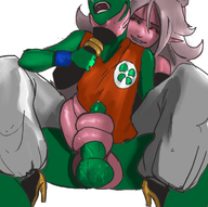 android_21 anon artist:necrolepsy colored dragon_ball_fighterz dragon_ball_z femdom majin_android_21 spread_legs tailjob // 758x756 // 409KB