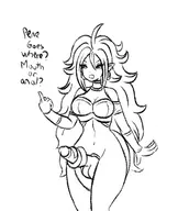 1girl android_21 artist:goseb90 bottomless dragon_ball dragon_ball_fighterz futanari majin_android_21 tailjob // 608x720 // 112KB