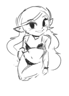1girl artist:justdavefnd bikini princess_zelda solo the_legend_of_zelda toon_zelda wind_waker // 1000x1389 // 287KB