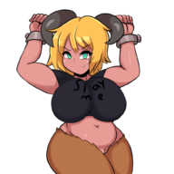 1girl artist:iggy_bomb baron_of_hell bottomless doom genderbend h-doom rule_63 // 1000x1000 // 352KB