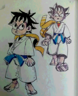 artist:loe colored makoto mega_man_(series) robot_master street_fighter traditional_medium // 700x864 // 926KB