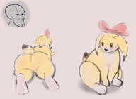 1girl artist:unknown ass blush bomberman colored furry gyarooi huge_ass looking_at_viewer looking_back louie ribbon sketch squidward // 1205x885 // 466KB