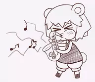 instrument kuma-tan kumatanchi music_note saxophone // 962x830 // 223KB