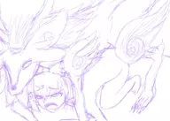 1girl animal bestiality eiko_carol fenrir final_fantasy_(series) final_fantasy_ix nude sketch square_enix // 2800x2000 // 460KB